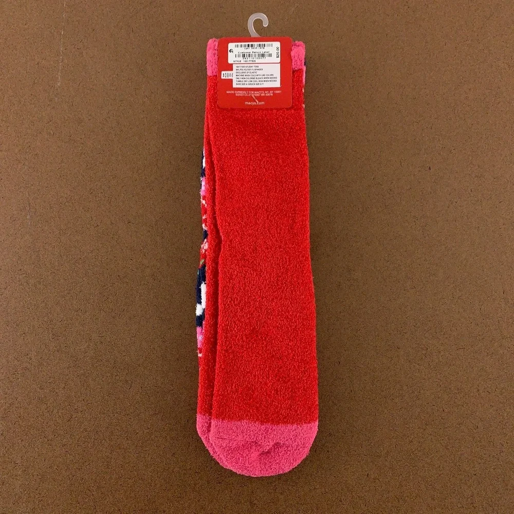 Charter Club Women's One Size Colorful Holiday Super Soft Crew Socks 2 Pairs NWT
